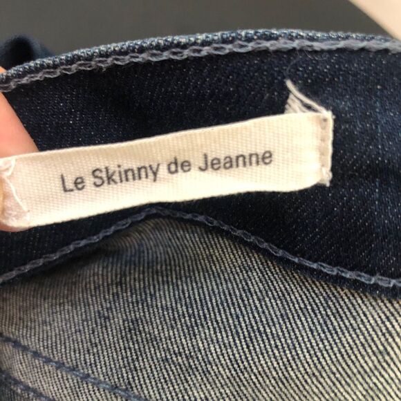FRAME DENIM LE SKINNY DE JEANNE SIZE 24 BLUE DISTRESSED - Picture 10 of 10